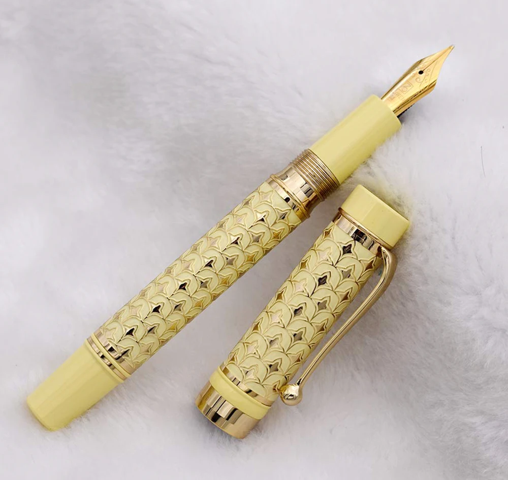 Fuliwen 2085 Golden Stars Fountain Pen Gold Trim Gift Pen with Converter Vintage Executive Pen for Business Signature Collection
Fuliwen 2085 Golden Stars Fountain Pen Gold Trim Gift Pen with Converter Vintage Executive Pen for Business Signature Collection
