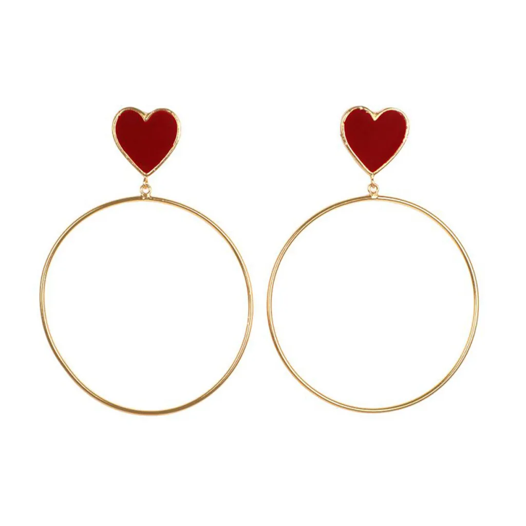 Fashion Exaggerated Metal Circle Earrings Ladies Red Heart Wild Earring Gift For Girlfriend Boucles d oreilles #YL10
Fashion Exaggerated Metal Circle Earrings Ladies Red Heart Wild Earring Gift For Girlfriend Boucles d oreilles #YL10