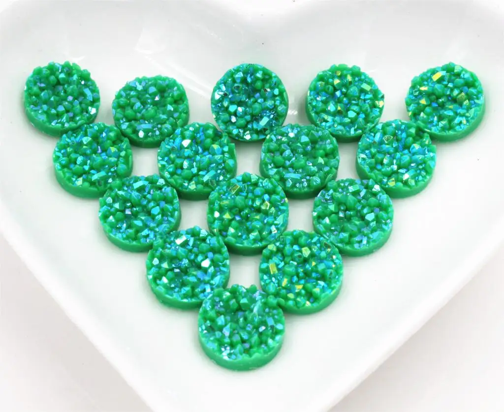 New Fashion 40pcs 12mm Green AB Colors Natural ore Style Flat back Resin Cabochons For Bracelet Earrings accessories-V4-10
New Fashion 40pcs 12mm Green AB Colors Natural ore Style Flat back Resin Cabochons For Bracelet Earrings accessories-V4-10