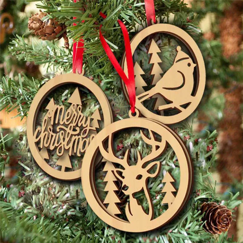 3Pcs Merry Christmas Decorations Wooden Hollow Ornament Christmas Tree Hanging Pendant Decor Xmas Decoration Enfeites Natal
3Pcs Merry Christmas Decorations Wooden Hollow Ornament Christmas Tree Hanging Pendant Decor Xmas Decoration Enfeites Natal