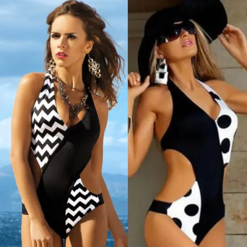 New Dot Wave One Piece Swimwear Sexy Women Halter Bathing Black&White Push Up Padded High Waist Monokini Swimsuit Beachwear
New Dot Wave One Piece Swimwear Sexy Women Halter Bathing Black&White Push Up Padded High Waist Monokini Swimsuit Beachwear