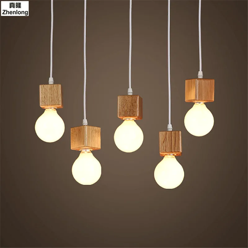 Retro Creative Restaurant Bar Bedroom Clothing Store Pendant Lamp Solid Wood Square Hanging Lights E27 LED Bulb Indoor Decor Led
Retro Creative Restaurant Bar Bedroom Clothing Store Pendant Lamp Solid Wood Square Hanging Lights E27 LED Bulb Indoor Decor Led