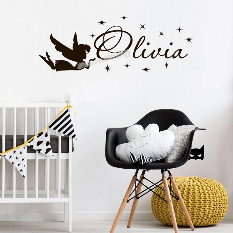 Personalized Custom Name Cartoon wall Stickers for Kids Room Nursery Mural fairy and stars Home interior Adhesive Decal EB672
Personalized Custom Name Cartoon wall Stickers for Kids Room Nursery Mural fairy and stars Home interior Adhesive Decal EB672