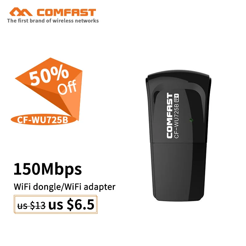 

COMFAST Bluetooth4.0 +WIFI 150Mbps wifi dongle RTL8723BU chipset 802.11n Wifi USB adaptador CF-WU725B wifi receiver/transmitter