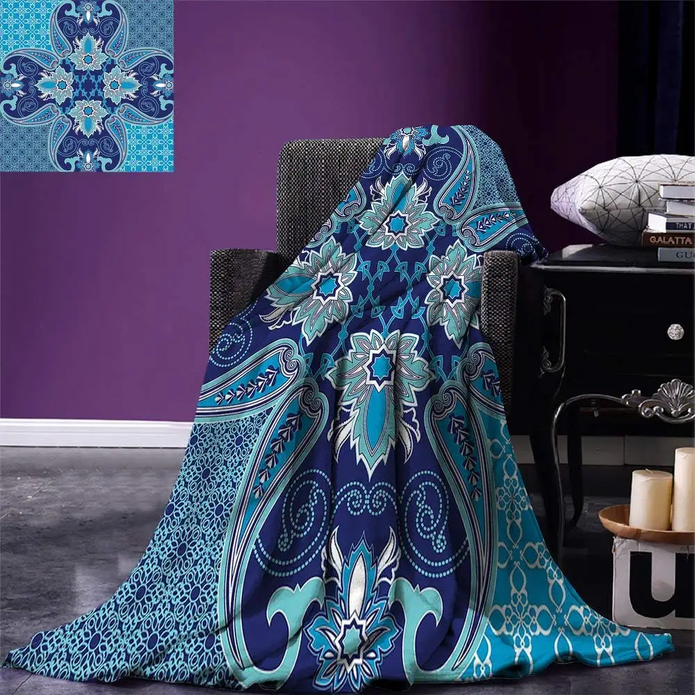 Navy Throw Blanket Middle Eastern Oriental Persian Pattern with Arabesque Moroccan Effects Design Warm Microfiber Blanket
Navy Throw Blanket Middle Eastern Oriental Persian Pattern with Arabesque Moroccan Effects Design Warm Microfiber Blanket