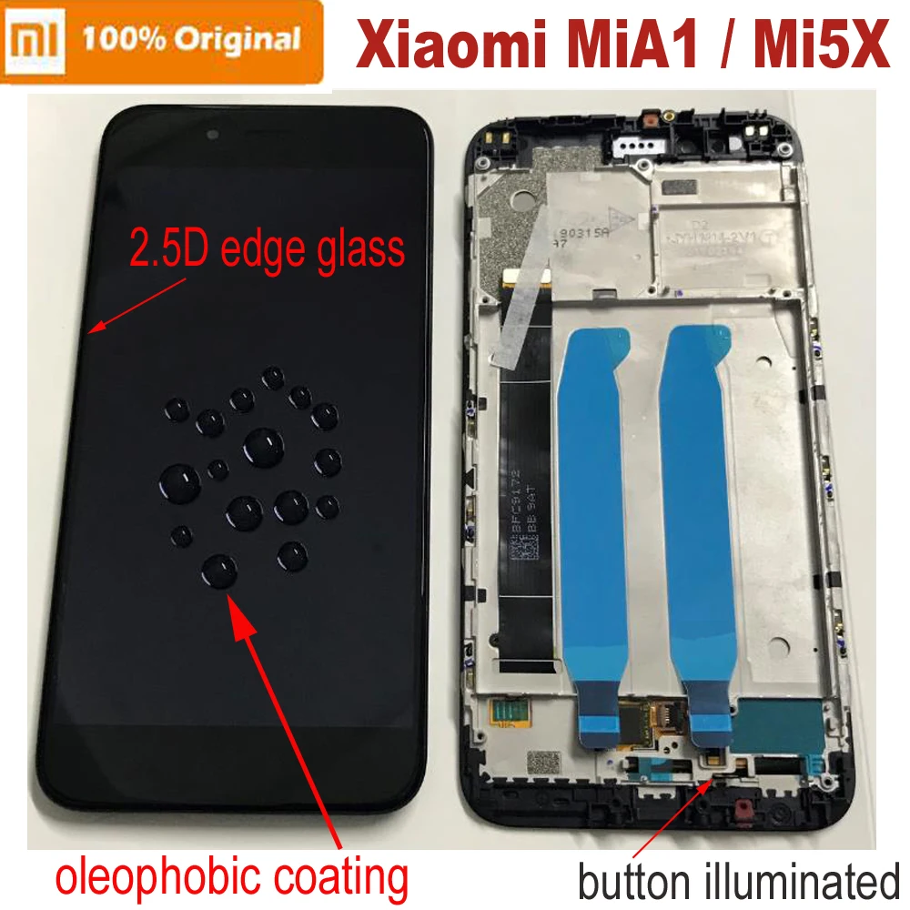 100% Original New Xiaomi Mi A1 MiA1 2.5D Glass Sensor LCD Display 10 Touch Screen Digitizer Assembly with Frame Mi 5X Mi5X Panel
100% Original New Xiaomi Mi A1 MiA1 2.5D Glass Sensor LCD Display 10 Touch Screen Digitizer Assembly with Frame Mi 5X Mi5X Panel