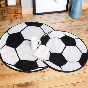 

Football Rug Diameter 60cm/80cm Acrylic Round Carpets And Rugs For Children Room Skidproof Area Carpet Room Mat Tapete