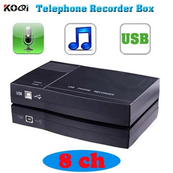 DHL Free Shipping 8 Lines USB Telephone Voice Recording Case