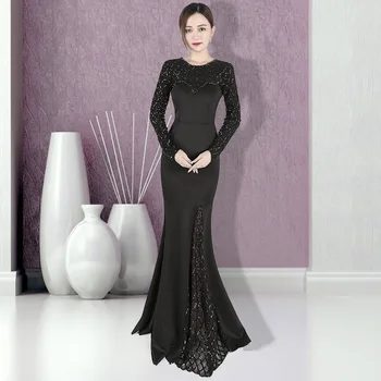 2019 New Long Black Evening Gowns Elegant Mermaid Tasse Dress Party Formal Long Sleeves Robe De Soiree
2019 New Long Black Evening Gowns Elegant Mermaid Tasse Dress Party Formal Long Sleeves Robe De Soiree