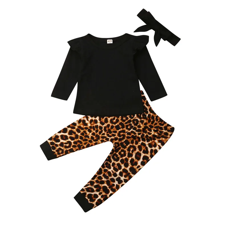 Fashion Infant Kids Baby Girl Autumn Clothes Sets Ruffles Long Sleeve Tops Leopard Pants Headwear 3Pcs Girl Outfits 0-2Y
Fashion Infant Kids Baby Girl Autumn Clothes Sets Ruffles Long Sleeve Tops Leopard Pants Headwear 3Pcs Girl Outfits 0-2Y