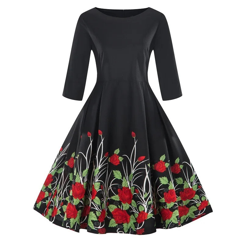 New 2019 Robe Halloween Femme Automne Rockabilly Dress Long Sleeve Womens Winter Dresses Pinup Vintage 50s 60s Big Swing Vestido
New 2019 Robe Halloween Femme Automne Rockabilly Dress Long Sleeve Womens Winter Dresses Pinup Vintage 50s 60s Big Swing Vestido