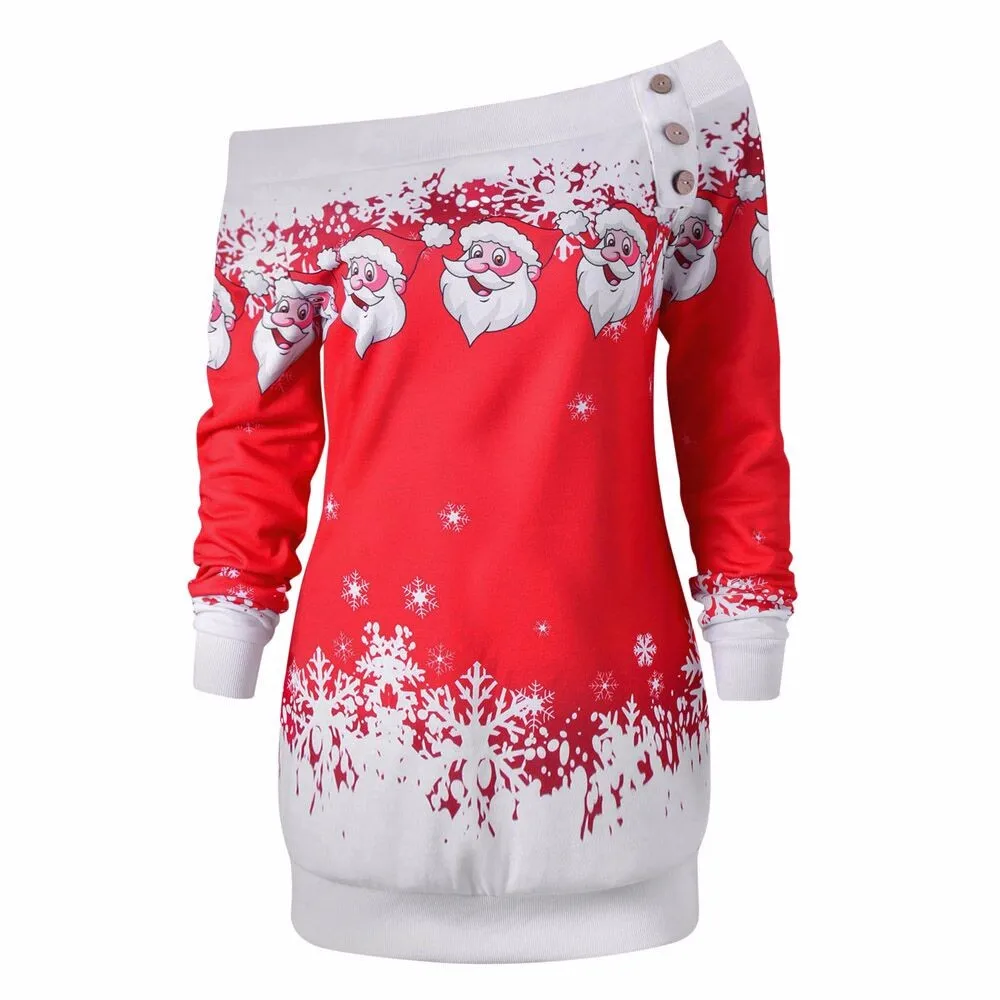 Women Autumn Winter Merry Christmas Blouse Santa Snowflake Print Tops Long Sleeve Long Blouse Shirt Female Outwear
Women Autumn Winter Merry Christmas Blouse Santa Snowflake Print Tops Long Sleeve Long Blouse Shirt Female Outwear
