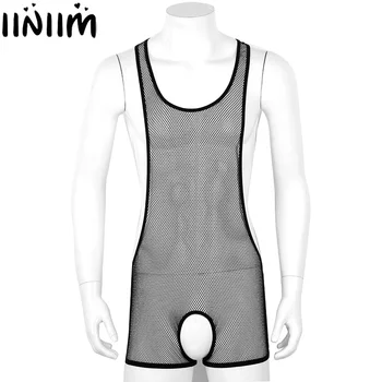 iiniim Mens See Through Sheer Fishnet Sleeveless Scoop Neck Crotchless Jumpsuit Bodysuit Costumes Lingerie Valentine Nightwear
iiniim Mens See Through Sheer Fishnet Sleeveless Scoop Neck Crotchless Jumpsuit Bodysuit Costumes Lingerie Valentine Nightwear