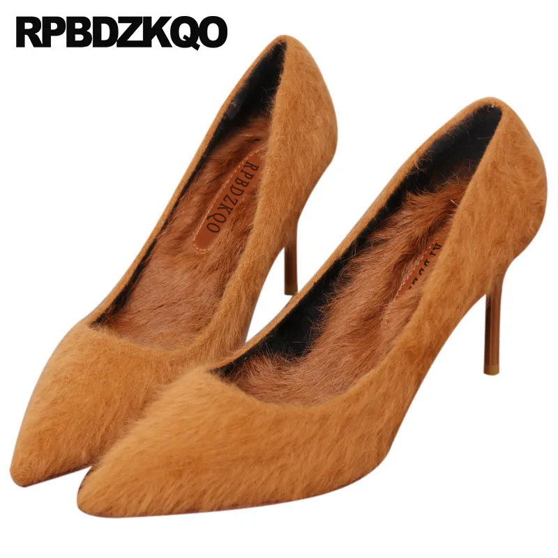 female pumps pointed toe brand designer shoes women brown stiletto fur thin footwear fashion size 4 34 2019 runway high heels
female pumps pointed toe brand designer shoes women brown stiletto fur thin footwear fashion size 4 34 2019 runway high heels