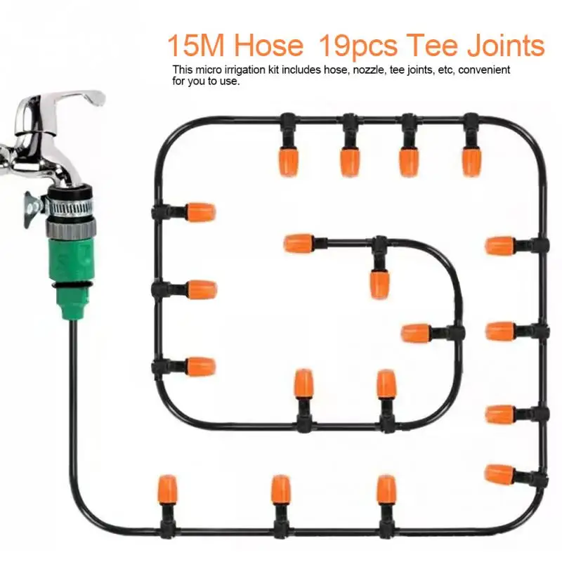 15Meter Hose 19pcs Tee Jionts Set Garden Water Irrigation System Garden Greenhouse Plants Automatic Watering Kit
15Meter Hose 19pcs Tee Jionts Set Garden Water Irrigation System Garden Greenhouse Plants Automatic Watering Kit