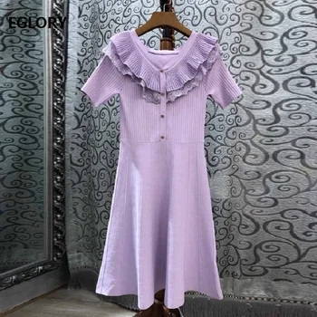 High Quality Swater Dress 2019 Autumn Fashion Knitted Dress Women V-Neck Ruffle Lace Patchwork Short Sleeve Casual Jumper Dress 
High Quality Swater Dress 2019 Autumn Fashion Knitted Dress Women V-Neck Ruffle Lace Patchwork Short Sleeve Casual Jumper Dress