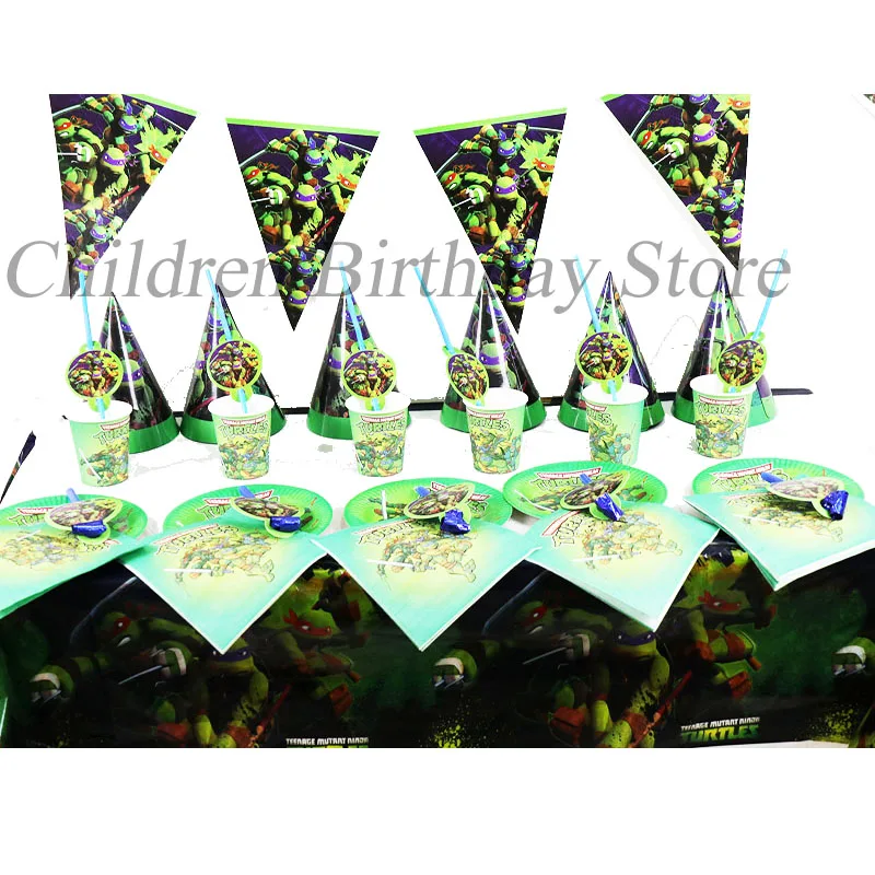 131pcs/lot Ninja Turtles theme disposable party tableware Ninja Turtles disposable tableware sets Turtles plates cups banners
131pcs/lot Ninja Turtles theme disposable party tableware Ninja Turtles disposable tableware sets Turtles plates cups banners