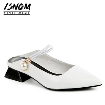 ISNOM Unusual Heel Pumps Women Pointed Toe Footwear Patent Leather Shoes Female Fashion Pearl Mules Shoes Woman Spring 2019 New
ISNOM Unusual Heel Pumps Women Pointed Toe Footwear Patent Leather Shoes Female Fashion Pearl Mules Shoes Woman Spring 2019 New