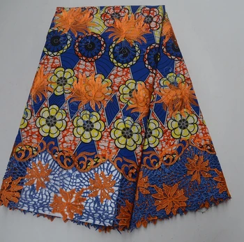 Rhinestones Wax Lace Fabric 2019 High Quality African Embroidered Ankara Wax With Guipure Lace Fabric For Party Dress
Rhinestones Wax Lace Fabric 2019 High Quality African Embroidered Ankara Wax With Guipure Lace Fabric For Party Dress
