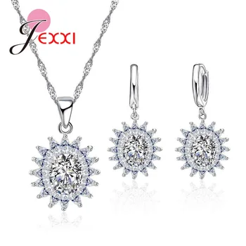 Jewelry Sets for Women Female 925 Sterling Silver Jewelry Sun Flower Pendant Cubic Zirconia CZ Necklaces Earrings Set
Jewelry Sets for Women Female 925 Sterling Silver Jewelry Sun Flower Pendant Cubic Zirconia CZ Necklaces Earrings Set