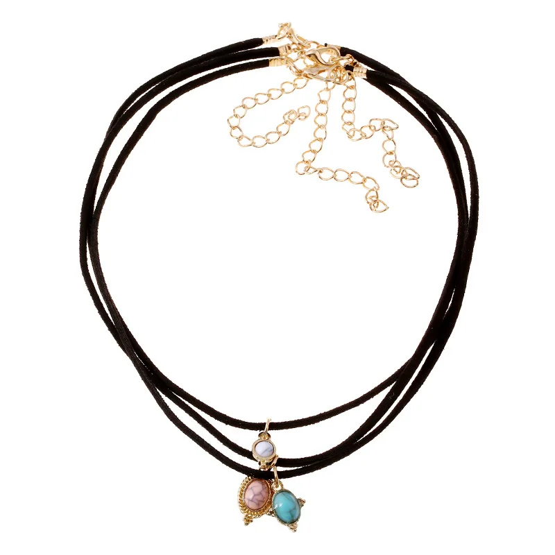 Harajuku Natural Stone Pendants Necklace Velvet Ribbon Punk Multilayers Clavicle chain Collier Collar Wholesale 1N399
Harajuku Natural Stone Pendants Necklace Velvet Ribbon Punk Multilayers Clavicle chain Collier Collar Wholesale 1N399