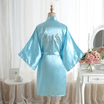 "Maid of honor" Robe on the Back Wedding Robe Silk Satin Kimono Robe Fashion Night Robe Short Dressing Gown For Wome Plus Size
"Maid of honor" Robe on the Back Wedding Robe Silk Satin Kimono Robe Fashion Night Robe Short Dressing Gown For Wome Plus Size