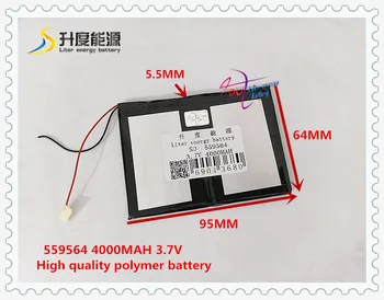 3.7V 4000mAH 559564 Polymer lithium ion / Li-ion battery for tablet pc GPS power bank MP4 MP3
3.7V 4000mAH 559564 Polymer lithium ion / Li-ion battery for tablet pc GPS power bank MP4 MP3