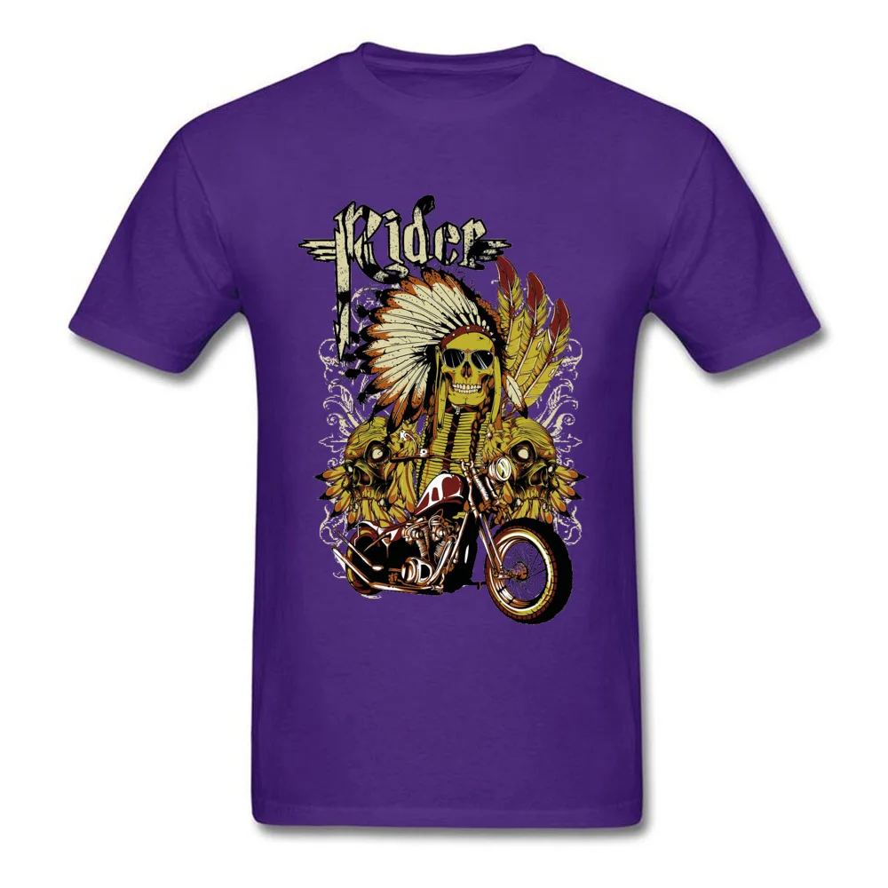 Indian-rider Short Sleeve Tops T Shirt NEW YEAR DAY Round Neck Cotton Fabric Men Tshirts Fitness Tight Tops Tees 2018 Newest Indian-rider purple