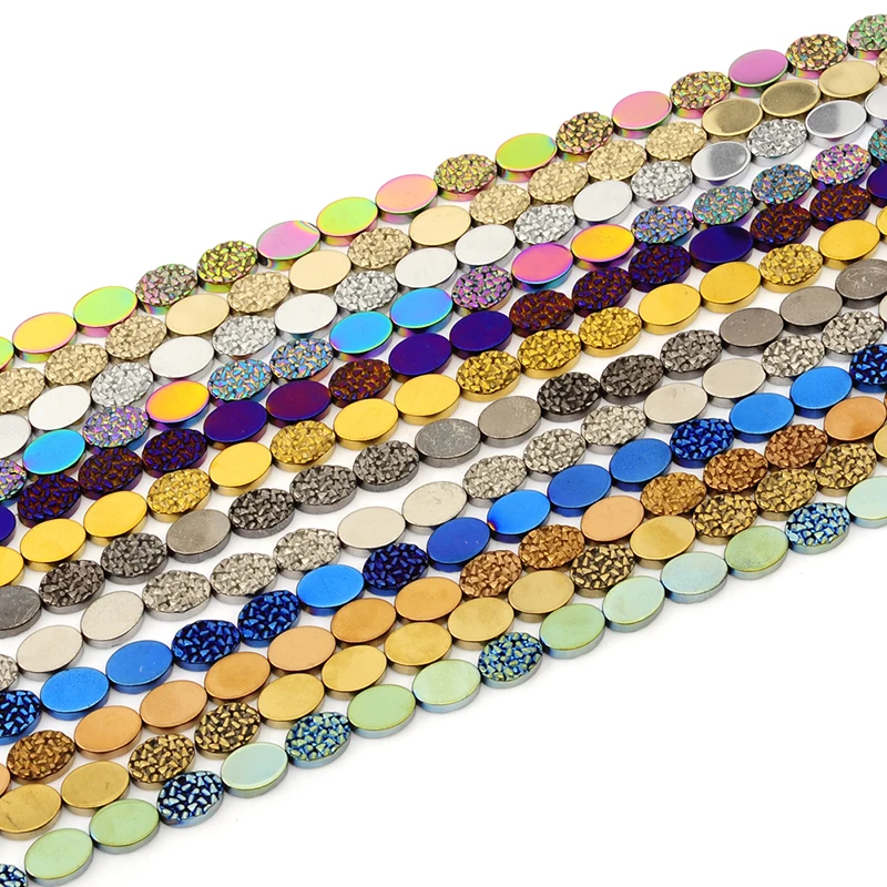 12colors 8/10mm Natural stone Bright Hematite beads Oval shape Druzy Beads for DIY Necklace Bracelet Jewelry Making Accessories
12colors 8/10mm Natural stone Bright Hematite beads Oval shape Druzy Beads for DIY Necklace Bracelet Jewelry Making Accessories