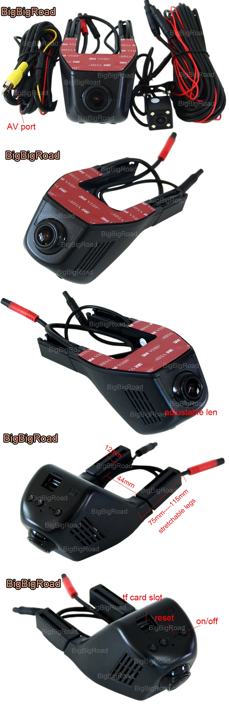 BigBigRoad Car Dash Cam For Geely CK1 CK2 CK3 GC7 GC6 EC7 EC8 Vision Panda LC Wifi DVR Video Recorder Dual Lens Black Box 1080P (11)