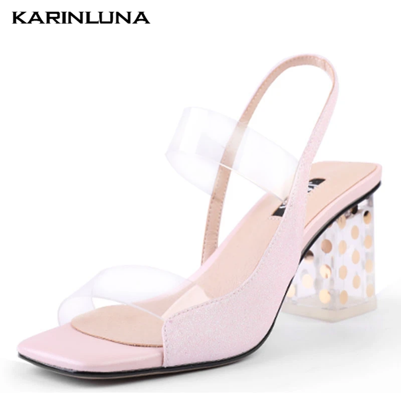 KarinLuna Bling Genuine Leather Women Shoes Ankle Strap High Heels Casual Summer Sandals Shoes Woman
KarinLuna Bling Genuine Leather Women Shoes Ankle Strap High Heels Casual Summer Sandals Shoes Woman