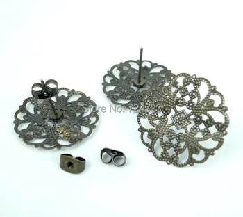 22mm Blank Earrings Bases Circle Filigree Flower Stud Earrings Post w/ Backing Stopper Settings Findings Bronze tone Wholesale
22mm Blank Earrings Bases Circle Filigree Flower Stud Earrings Post w/ Backing Stopper Settings Findings Bronze tone Wholesale