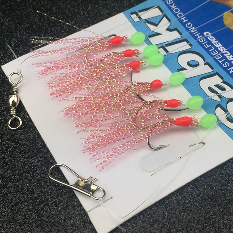 6pcs/set noctilucence Mackerel Feathers Bass Cod Sea Fishing Tackle Boat Luminous Fishing Hook Treble Fishing Lures
6pcs/set noctilucence Mackerel Feathers Bass Cod Sea Fishing Tackle Boat Luminous Fishing Hook Treble Fishing Lures
