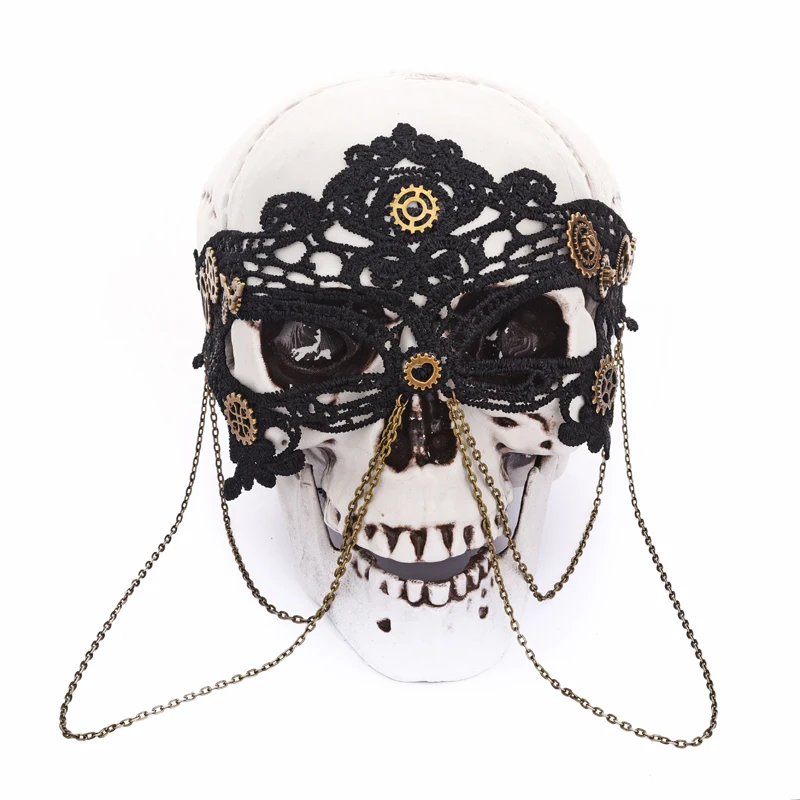 Retro Steampunk Black Lace Chains Eye Mask Party Masks For Masquerade Halloween Venetian Costumes Carnival Gears Mask Gothic
Retro Steampunk Black Lace Chains Eye Mask Party Masks For Masquerade Halloween Venetian Costumes Carnival Gears Mask Gothic
