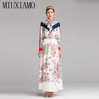 MIUXIMAO High Quality 2019 Summer Maxi Dress Newest Floral Print Long Sleeve Eleghant Casual Bow Long Dress Women vestidos
MIUXIMAO High Quality 2019 Summer Maxi Dress Newest Floral Print Long Sleeve Eleghant Casual Bow Long Dress Women vestidos