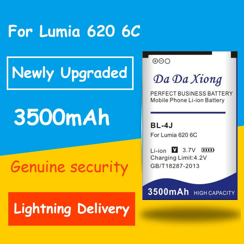 

Newly Upgraded High Quality 3500mAh BL-4J BL4J Li-ion Phone Battery for Nokia Lumia 620 Battery C6 C6-00 Bateria Touch 3G C600