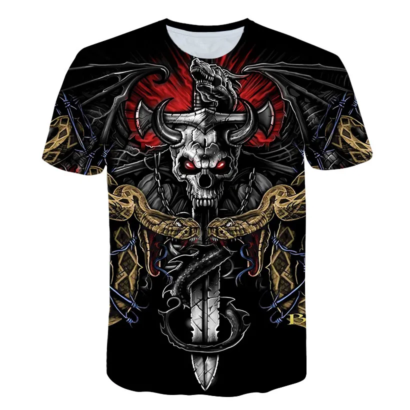 Brand summer 3D printed skull T shirt male short sleeve T shirt black funny T shirt bull head rock dragon streetwear anime men's
Brand summer 3D printed skull T shirt male short sleeve T shirt black funny T shirt bull head rock dragon streetwear anime men's