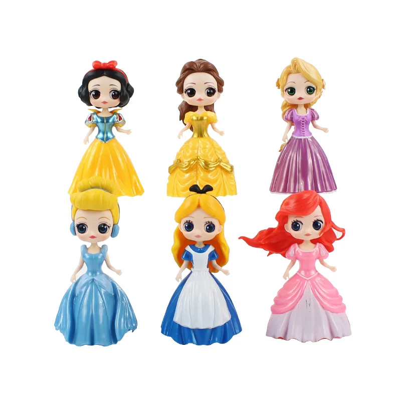 6pcs/set Princess Q Posket Snow White Mermaid Belle Cinderella Tangled Princess Change Clothes Dress PVC Figure Model Toys
6pcs/set Princess Q Posket Snow White Mermaid Belle Cinderella Tangled Princess Change Clothes Dress PVC Figure Model Toys