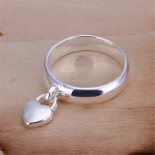 Wholesale , jewelry silver color heart lock ring Charms fashion for women wedding engagement Wholesale , jewelry silver color heart lock ring Charms fashion for women wedding engagement