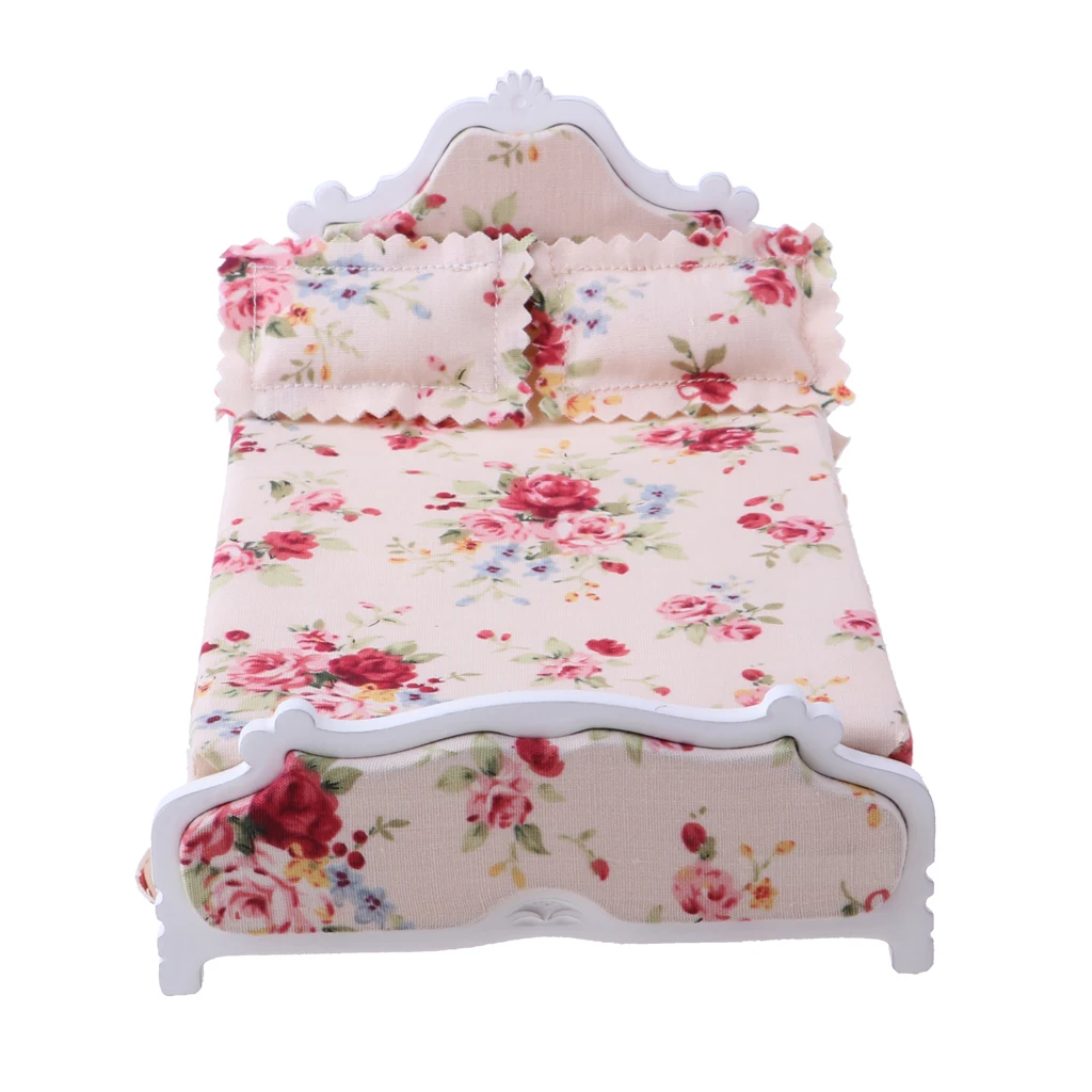 1/12 Scale Wooden Floral Bed Mattress Pillow Set Dolls House Bedroom Furniture Kids Pretend Play Toy
1/12 Scale Wooden Floral Bed Mattress Pillow Set Dolls House Bedroom Furniture Kids Pretend Play Toy