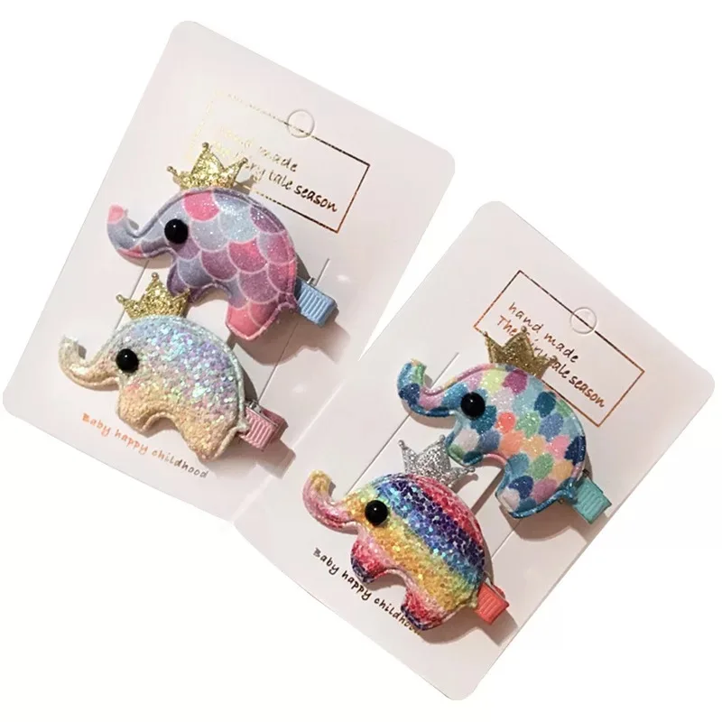 1Pair Korean Crown Elephant Hair Clip Children Twinkling Hair Accessories Shiny Fish Scale Cloth Gradient Rainbow Girls Hairpins
1Pair Korean Crown Elephant Hair Clip Children Twinkling Hair Accessories Shiny Fish Scale Cloth Gradient Rainbow Girls Hairpins