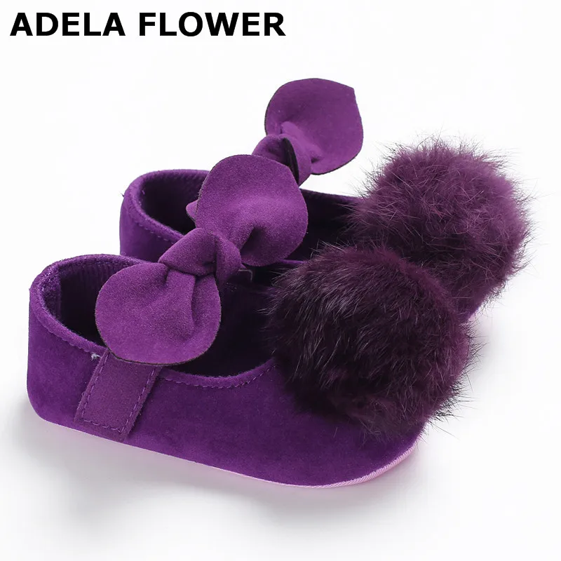Adela Flower Cute Purple Plush and Bowknot Baby Shoes For Girls 0-18M Toddler Soft Princess Shoes Pram Shoes Infant Prewalker
Adela Flower Cute Purple Plush and Bowknot Baby Shoes For Girls 0-18M Toddler Soft Princess Shoes Pram Shoes Infant Prewalker