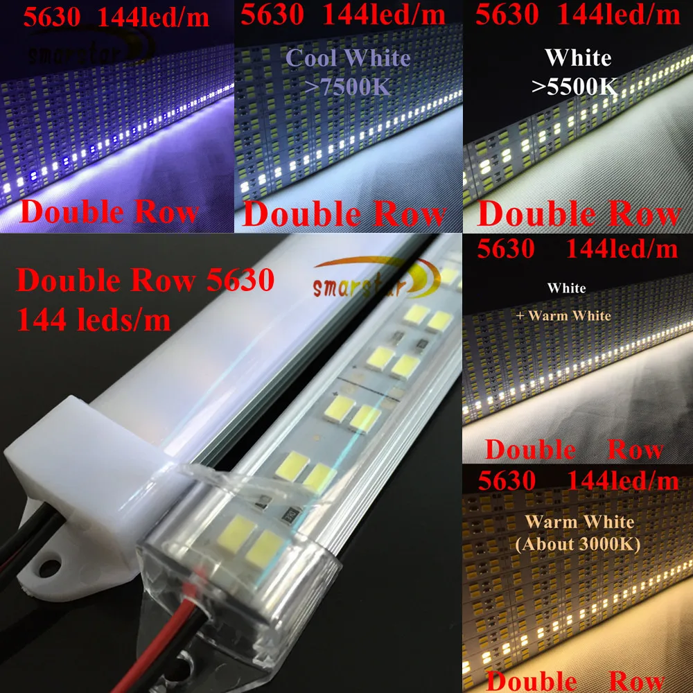 0.5 m Dual Row 5630 Led Bar Light Aluminum Shell Groove Milky Clear Transparent PC Cover End Caps DC 12V 50cm LED Strip Lighting
0.5 m Dual Row 5630 Led Bar Light Aluminum Shell Groove Milky Clear Transparent PC Cover End Caps DC 12V 50cm LED Strip Lighting