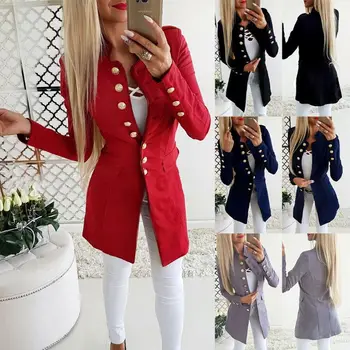 Women Button Open Front Suit Military Blazer Coat Lady 2019 Casual Long Sleeve Office Work Jacket Coat Autumn Spring Solid Color
Women Button Open Front Suit Military Blazer Coat Lady 2019 Casual Long Sleeve Office Work Jacket Coat Autumn Spring Solid Color