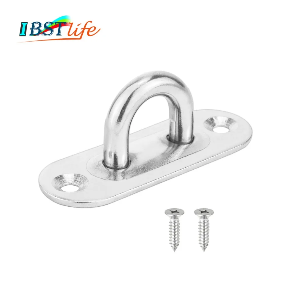 

Heavy Duty 9mm Stainless Steel 304 Oblong Pad Eye Plates Staple Ring Hook loop Boat marine Yacht Shade Sail Tie Down Rigging