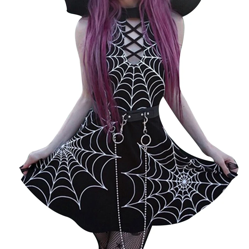 Women Halloween Gothic Dress Female L ong Sleeve Spider Web Mesh Patchwork Hollow Out Party Mini Dresses S-XL
Women Halloween Gothic Dress Female L ong Sleeve Spider Web Mesh Patchwork Hollow Out Party Mini Dresses S-XL