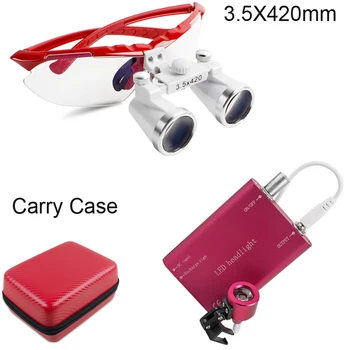 3.5X 420mm Dental Surgical Medical dental Loupes dental glasses +LED Head Light Lamp + Carry Case Red
3.5X 420mm Dental Surgical Medical dental Loupes dental glasses +LED Head Light Lamp + Carry Case Red