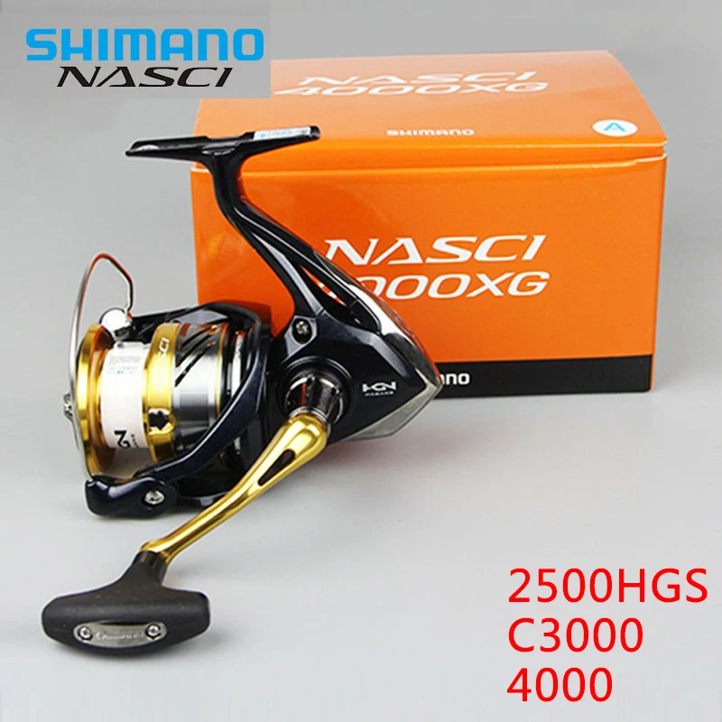 Shimano NASCI Deep line cup Spinning Fishing Reel 4+1BB 5.0:1/6.2:1 Hagane gear X-Ship Saltwater fishing reel 1000/2500/C3000
Shimano NASCI Deep line cup Spinning Fishing Reel 4+1BB 5.0:1/6.2:1 Hagane gear X-Ship Saltwater fishing reel 1000/2500/C3000
