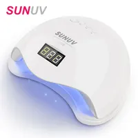 SUNUV SUN5 48W Dual UV LED Nail Lamp Nail Dryer Gel Polish Curing Light with Bottom 30s/60s Timer LCD display image