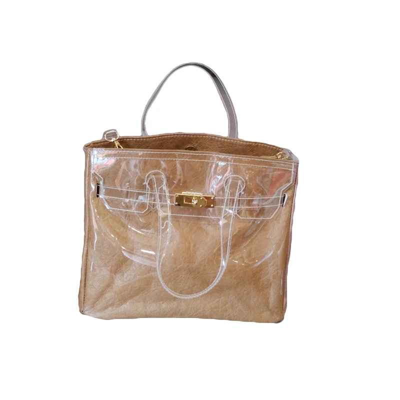 2019 Women White Color Large Capacity PVC Transparent Adjustable Strap Lock Decoration Kraft Paper Messenger Bag Handbags
2019 Women White Color Large Capacity PVC Transparent Adjustable Strap Lock Decoration Kraft Paper Messenger Bag Handbags